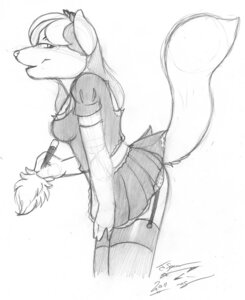 Rating: Safe Score: 0 Tags: anthro canid canine canis clothed clothing e621 female fur furry greyscale hi_res joshua_frinkle legwear looking_at_viewer maid maid_uniform mammal monochrome os raised_tail rule34 simple_background skimpy solo stockings tail uniform white_background wolf User: bunchy7s