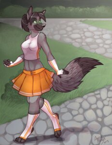 Rating: Safe Score: 0 Tags: 2013 angrboda anthro black_hair bottomwear canid canine clothing digital_media_(artwork) e621 elie_the_digital_vixen female footwear fox fur gloves glowing glowing_eyes green_eyes grey_body grey_fur hair handwear hi_res legwear mammal ponytail rismic skirt socks solo stirrup_socks story story_in_description User: bunchy7s
