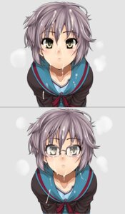 Rating: Explicit Score: 0 Tags: blush clothing collarbone cum cum_on_clothes cum_on_hair face facial female glasses highres lappuru leaning_forward messy_hair nagato_yuki purple_hair rule34 school_uniform serafuku short_hair simple_background suzumiya_haruhi_no_yuuutsu yellow_eyes User: bunchy7s