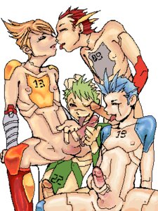 Rating: Explicit Score: 0 Tags: 4boys android android_boy balls blonde_hair blue_hair crash_man erection foursome gay gemini_man green_hair group_sex handjob licking male male_only mega_man mega_man_(classic) mega_man_2 mega_man_3 metal_man nipples oral penis pointy_ears red_hair robot robot_boy rule34 short_hair snake_man testicles text white_background User: bunchy7s