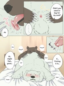 Rating: Explicit Score: 0 Tags: 3:4 anal anus ass_up bear bed bed_sheet bedding blush bodily_fluids brown_bear brown_body brown_fur butt butt_grab comic dialogue drooling duo e621 english_text eyes_closed fur furniture grabbing_bedding grabbing_sheets grizzly_(shirokuma_cafe) grizzly_bear hand_on_another's_butt hand_on_butt intraspecies kumao licking looking_pleasured lying male male/male male_penetrated male_penetrating male_penetrating_male mammal multiple_scenes nude okatana open_mouth oral penetration polar_bear rear_view rimming saliva sex shirokuma shirokuma_cafe spread_butt spreading text tongue tongue_out translated ursine User: bunchy7s