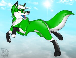 Rating: Safe Score: 0 Tags: 2013 4_toes absinthy canid canine claws digitigrade e621 feet female feral fox fox_fury fur green_body green_fur hair heterochromia jumping mammal paws quadruped solo tail toes white_hair User: bunchy7s