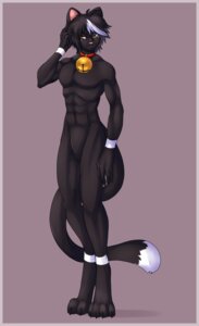 Rating: Questionable Score: 0 Tags: 2012 abs anthro athletic bell bell_collar biceps biped black-kalak black_body black_fur black_hair claws collar digitigrade dipstick_tail domestic_cat e621 featureless_crotch felid feline felis fur hair hi_res male mammal markings muscular muscular_anthro muscular_male nude orange_eyes pecs phoenixe_(character) pose simple_background smile solo standing tail tail_markings toe_claws white_body white_fur white_hair yellow_eyes User: bunchy7s