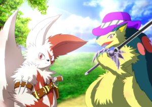 Rating: Safe Score: 0 Tags: duo e621 fur generation_2_pokemon generation_3_pokemon hi_res male markings nintendo pink_eyes pokemon pokemon_(species) red_eyes red_markings river river_(artist) typhlosion white_body white_fur zangoose User: bunchy7s