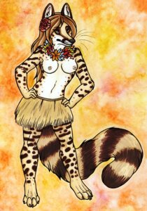 Rating: Questionable Score: 0 Tags: 2011 accessory anthro bottomwear breasts clothed clothing e621 female flower flower_in_hair hair hair_accessory hawaiian jewelry linsang mammal necklace nipples noktivus plant skirt solo tail topless viverrid User: bunchy7s