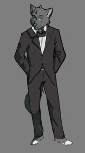 Rating: Safe Score: 0 Tags: alpha_channel anthro black_nose blue_eyes bow_(feature) bow_tie canid canine canis clothing e621 fancy_clothing fur grey_body grey_fur male mammal simple_background smile solarbyte solo tail transparent_background wolf User: bunchy7s