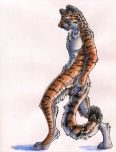 Rating: Safe Score: 0 Tags: 5_fingers anthro biped e621 feet felid fingers fist fur green_eyes looking_aside looking_at_viewer male mammal nude orange_body orange_fur pantherine pose ruaidri side_view simple_background smile solo standing stripes tail tiger whiskers white_background white_body white_fur User: bunchy7s
