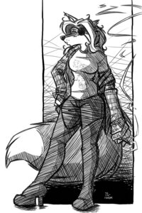 Rating: Questionable Score: 0 Tags: 2004 2:3 anthro biped black_and_white boots bottomwear breasts canid canine canis cigarette clothed clothing e621 emmm eye_patch eyewear female footwear fur hair hand_on_hip high_heeled_boots high_heels jacket kye_(emmm) legwear mammal medium_breasts misfits_(band) monochrome open_clothing open_jacket open_topwear pants shirt shoes simple_background smoke smoking solo standing tail thigh_boots thigh_highs topwear wolf User: bunchy7s