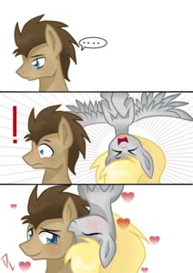 Rating: Safe Score: 0 Tags: blonde_hair blue_eyes blush brown_hair comic derpy_hooves_(mlp) doctor_whooves_(mlp) duo e621 earth_pony equid equine exclamation_point eyes_closed feathered_wings feathers female feral friendship_is_magic grey_body grey_feathers hair hasbro hi_res horse kodokunashiroiokami male mammal my_little_pony mythological_creature mythological_equine mythology open_mouth pegasus pony wings User: bunchy7s