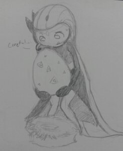 Rating: Safe Score: 0 Tags: big_egg e621 egg english_text female full-length_portrait generation_5_pokemon graphite_(artwork) greyscale hair holding_egg holding_object humanoid legendary_pokemon long_hair meloetta meloetta_(aria_form) monochrome nest nintendo pokemon pokemon_(species) portrait solo text traditional_media_(artwork) vono User: bunchy7s