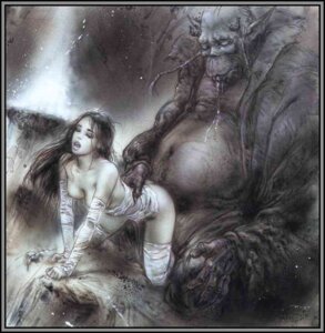 Rating: Explicit Score: 0 Tags: all_fours bodily_fluids breasts clothing doggystyle drooling duo e621 eyes_closed female from_behind_position human interspecies larger_male luis_royo male male/female mammal monster not_furry saliva sex size_difference smaller_female teratophilia torn_clothing User: bunchy7s