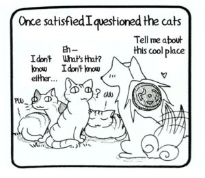 Rating: Safe Score: 0 Tags: amaterasu_(okami) ambiguous_gender black_and_white canid canine canis capcom clover_studio comic deity dialogue domestic_cat e621 english_text felid feline felis feral group heart_symbol mammal monochrome okami_(capcom) pooch's_diary quadruped simple_background tail text unknown_artist white_background wolf User: bunchy7s