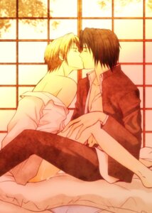 Rating: Explicit Score: 0 Tags: 2boys artist_request bare_shoulders black_hair blonde_hair closed_eyes futon highres human human_only indoors kaname_tanuma kissing male male_only multiple_boys multiple_males natsume_takashi natsume_yuujinchou neck off_shoulder open_clothes open_shirt rule34 school_uniform shirt short_hair sitting takashi_natsume tanuma_kaname undressing yaoi User: bunchy7s