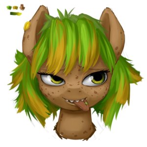 Rating: Safe Score: 0 Tags: 1:1 2013 blonde_hair bust_portrait e621 ear_piercing equid equine eto_ya fan_character female freckles green_hair hair hasbro hi_res horse icon mammal multicolored_hair my_little_pony open_mouth piercing pony portrait simple_background smile solo tongue tongue_out tongue_piercing two_tone_hair white_background yellow_eyes User: bunchy7s