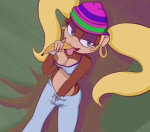 Rating: Explicit Score: 0 Tags: against_natural_surface against_surface against_tree alternative_fashion amekaji anthro banana biped blonde_hair blue_eyes bottomwear bra breasts clothed clothing donkey_kong_(series) e621 ear_piercing ear_ring female food food_fetish fruit fur ganguro_(fashion) gyaru hair hand_in_pants haplorhine hat headgear headwear hoop_ear_ring j-fashion kong looking_at_viewer mammal masturbation monkey nintendo nipple_slip nipples one_breast_out open_mouth outside pants piercing plant primate ring_piercing smile solo standing suggestive suggestive_food thegalen tiny_kong tongue tree underwear vaginal vaginal_masturbation y2k_(fashion) User: bunchy7s