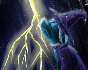 Rating: Safe Score: 0 Tags: 2011 5:4 blue_body blue_fur cape clothing detailed_background e621 electricity equid equine eyes_closed female feral friendship_is_magic fur hasbro hat headgear headwear horse lightning lkittytaill mammal my_little_pony outside pony raining solo toony trixie_(mlp) wizard_hat yellow_electricity User: bunchy7s