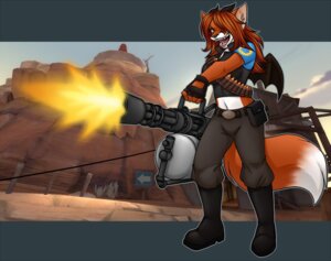 Rating: Safe Score: 0 Tags: anthro canid canine dackstrus detailed_background digital_media_(artwork) dipstick_tail e621 female fox gatling_gun gun heavy_(team_fortress_2) horn lockworkorange machine_gun mammal markings membrane_(anatomy) membranous_wings military minigun ranged_weapon red_fox shaded shooting solo tail tail_markings team_fortress_2 true_fox valve valve_corporation weapon wings User: bunchy7s