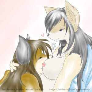 Rating: Explicit Score: 0 Tags: 1:1 2012 anthro breasts canid canine canis chromefox cuddling digital_media_(artwork) duo e621 eye_contact female femchrome fluffy fluffy_(metal-renamon) fox heart_symbol looking_at_another mammal metal-renamon nipples nuzzling shaded wolf User: bunchy7s
