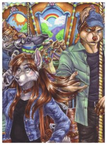 Rating: Safe Score: 0 Tags: 2012 amusement_ride anthro blush brown_hair canid canine canis carousel cellphone cerby_lecter clothing cockiestspaniel collar colored_pencil_(artwork) denim denim_clothing denim_jacket denim_topwear domestic_dog duo e621 ear_piercing electronics female fingers_in_hair flip_phone group hair hat headgear headwear hi_res holding_object holding_phone jacket long_hair male mammal marker_(artwork) mixed_media pen_(artwork) phone piercing surprised topwear traditional_media_(artwork) User: bunchy7s