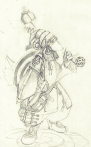 Rating: Safe Score: 0 Tags: ambiguous_gender anthro bag canid canine clothed clothing e621 fantasy fully_clothed graphite_(artwork) greyscale holding_object horn mammal monochrome mr_dog satchel simple_background sketch solo standing traditional_media_(artwork) User: bunchy7s