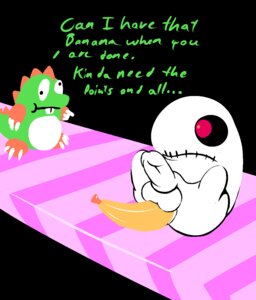 Rating: Explicit Score: 0 Tags: 2011 anal anal_penetration banana banana_in_ass baron_von_blubba black_background black_eyes bub_(bubble_bobble) bubble_bobble bubble_dragon butt derp_eyes dialogue dildo dragon duo e621 english_text erection food food_fetish food_play fruit genitals ghost hi_res male male_penetrated mythological_creature mythological_scalie mythology nude penetration penis plant red_eyes scalie sex_toy simple_background spirit square_enix taito text undead what white_penis yowesephth User: bunchy7s
