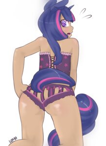 Rating: Questionable Score: 0 Tags: 2012 alternate_species blush butt clothing e621 equid female friendship_is_magic hair hasbro horn human humanized lingerie looking_at_viewer looking_back lumo mammal multicolored_hair my_little_pony not_furry open_mouth panties purple_hair simple_background solo tail tongue twilight_sparkle_(mlp) two_tone_hair underwear white_background User: bunchy7s