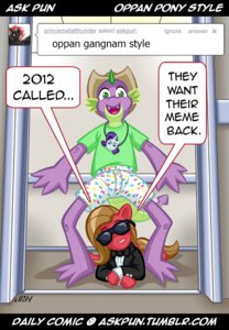 Rating: Safe Score: 0 Tags: ask_pun comic dragon duo e621 earth_pony english_text equid equine fan_character female feral friendship_is_magic gangnam_style hasbro horse korean male mammal meme my_little_pony mythological_creature mythological_scalie mythology parody pony pun_pony scalie spike_(mlp) tail text tumblr unknown_artist User: bunchy7s Rating: Safe Score: 0 Tags: ask_pun comic dragon duo e621 earth_pony english_text equid equine fan_character female feral friendship_is_magic gangnam_style hasbro horse korean male mammal meme my_little_pony mythological_creature mythological_scalie mythology parody pony pun_pony scalie spike_(mlp) tail text tumblr unknown_artist User: bunchy7s