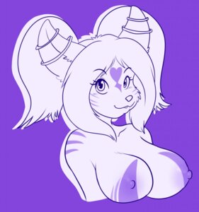 Rating: Questionable Score: 0 Tags: :3 anthro big_breasts breasts e621 erect_nipples female hair heart_symbol hi_res izumi_(izumi) jewelry looking_at_viewer mammal monochrome nipples nude purple_background simple_background skidd solo tattoo User: bunchy7s
