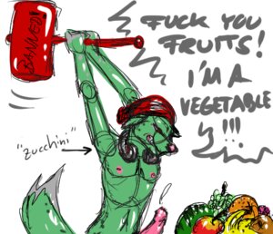Rating: Explicit Score: 0 Tags: anthro canid canine canis domestic_dog e621 english_text erection food forceswerwolf fruit genitals gherkin male mammal penis plant profanity simple_background solo tail text vegetable veggi_dog what white_background wolf User: bunchy7s