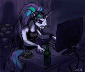 Rating: Safe Score: 0 Tags: angry anthro anthrofied bottle cigar computer container desk e621 electronics equid equine feathered_wings feathers female friendship_is_magic furniture hair half-length_portrait hasbro headgear headphones headset horn koul mammal multicolored_hair my_little_pony mythological_creature mythological_equine mythology portrait princess_celestia_(mlp) smoking solo table white_body white_feathers winged_unicorn wings User: bunchy7s