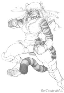 Rating: Questionable Score: 0 Tags: anthro camel_toe clothed clothing e621 felid female graphite_(artwork) greyscale hair mammal melee_weapon monochrome pantherine ratcandy simple_background solo tail tiger traditional_media_(artwork) warrior weapon white_background User: bunchy7s