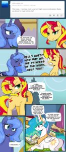Rating: Safe Score: 0 Tags: 2014 comic dialogue e621 english_text equestria_girls equid equine feathered_wings feathers female feral friendship_is_magic hasbro hi_res horn loopend mammal my_little_pony mythological_creature mythological_equine mythology princess_celestia_(mlp) princess_luna_(mlp) sunset_shimmer_(eg) text unicorn winged_unicorn wings User: bunchy7s