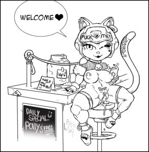 Rating: Explicit Score: 0 Tags: 2013 after_sex anthro anus areola armor bell big_breasts black_and_white black_border bodily_fluids body_writing border breasts collar cum cum_in_vagina cum_inside currency_symbol dialogue digital_drawing_(artwork) digital_media_(artwork) dollar_sign domestic_cat e621 emoticon english_text erect_nipples felid feline felis female genital_fluids genitals greeting headgear heart_after_text heart_between_text heart_body_writing heart_font heart_on_body heart_symbol helmet instruction instruction_on_helmet looking_at_viewer mammal messy monochrome navel nipple_piercing nipples one_eye_closed piercing polly_esther profanity public_use samurai_pizza_cats sign simple_background slave smile solo sparrow_(artist) speech_bubble star star_on_body stirrup_(marking) symbol tail tattoo text text_on_body text_with_heart vulva white_background wink writing_on_belly User: bunchy7s