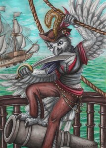 Rating: Safe Score: 0 Tags: anthro avian beak bird blue_eyes bottomwear breasts cannon cleavage clothed clothing corset cutlass e621 feathered_wings feathers female flag grey_body grey_feathers hat headgear headwear jewelry lingerie melee_weapon non-mammal_breasts pants parrot pirate ranged_weapon schabi ship shirt solo sword topwear vehicle water watercraft weapon wings User: bunchy7s