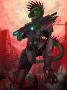 Rating: Questionable Score: 0 Tags: ambiguous_gender anthro armor blood blood_splatter blue_eyes bodily_fluids brush_(artist) building city claws death e621 epic_games gears_of_war gore gun hi_res lancer_(gears_of_war) lizard looking_at_viewer microsoft ranged_weapon red_spikes reptile scalie solo teeth weapon xbox_game_studios User: bunchy7s