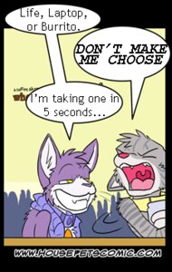 Rating: Safe Score: 0 Tags: anthro computer dialogue domestic_cat duo_focus e621 electronics english_text felid feline felis grape_jelly_(housepets!) grin group housepets! humor laptop low_res male mammal res_(housepets!) rick_griffin smile text third-party_edit User: bunchy7s