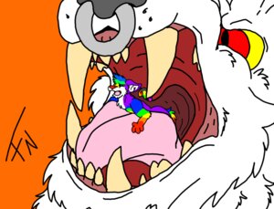 Rating: Questionable Score: 0 Tags: anthro body_in_mouth canid canine duo e621 facial_piercing fangs feet_first felid fench fenchfletcher fur gaping_mouth hybrid larger_male male male/male mammal micro mouth_shot multicolored_body multicolored_fur nose_piercing nose_ring open_mouth orange_background palate piercing rainbow rainbow_body rainbow_fur ring_piercing septum_piercing simple_background size_difference smaller_male sparklefur teeth tongue uvula vore User: bunchy7s