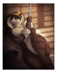 Rating: Questionable Score: 0 Tags: 2010 anthro bdsm big_breasts bodily_fluids bondage border bound breasts brown_body brown_nipples chain cobra crying cuff_(restraint) e621 elapid_(snake) female green_eyes iron_cuffs king_cobra metal_cuffs nipples non-mammal_breasts non-mammal_nipples prison reptile restraints scalie shadow shandi snake snake_hood solo spotty_the_cheetah submissive submissive_female tears white_border wrist_cuffs User: bunchy7s