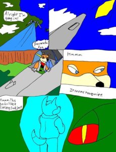 Rating: Safe Score: 0 Tags: anthro base_three_layout blockage_(layout) canid canine comic compression_artifacts dialogue digital_media_(artwork) dinosaur duo e621 english_text eyes_close-up five_frame_image four_frame_staggered_grid fox fox_mccloud general_scales grandfathered_content horizontal_blockage horizontal_staggering lust_penis male mammal microsoft_paint_(artwork) nintendo prehistoric_species pupils raver_roo reptile scalie sharpclaw_(star_fox) slit_pupils staggering_(layout) star_fox text three_row_layout User: bunchy7s
