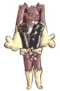 Rating: Explicit Score: 0 Tags: anthro bottomless brown_fur clothes color front_view fur furry lagomorph lopunny male male_lopunny male_only male_pokemon nintendo pokemon pokemon_(species) rabbit ratbutts rule34 solo white_background User: bunchy7s