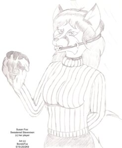 Rating: Explicit Score: 0 Tags: anthro ball_gag bdsm black_and_white bondage bondofox_(artist) bound canid canine clothing e621 english_text female fox gag gagged mammal monochrome slave solo submissive submissive_female sweater text topwear voop User: bunchy7s