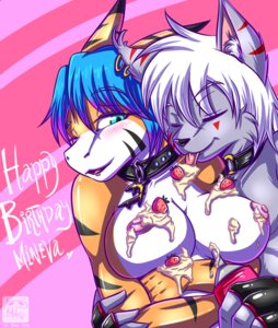 Rating: Questionable Score: 0 Tags: anthro aquatic big_breasts birthday blue_eyes blue_hair breast_rest breasts clothing collar dairy_products digital_media_(artwork) duo e621 english_text eyes_closed felid female fish food food_fetish food_play fruit gloves hair handwear inner_ear_fluff katsuke katsuke_(character) licking male male/female mammal mineva nipples nude one_eye_closed plant romantic romantic_couple shark strawberry text tongue tongue_out tuft whipped_cream white_hair User: bunchy7s