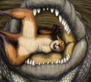 Rating: Questionable Score: 0 Tags: ambiguous_gender ambiguous_prey anthro body_in_mouth crocodile crocodilian duo e4t3r e621 fangs gaping_mouth head_first kangaroo macropod male male/ambiguous male_pred mammal marsupial mouth_shot nude open_mouth palate reptile scalie size_difference spread_legs spreading struggling tail teeth vore User: bunchy7s