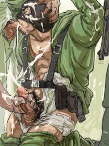 Rating: Explicit Score: 0 Tags: 3boys army bara camouflage cum fellatio gay group_sex handjob kfutaba male male_only mask multiple_boys multiple_males muscles oral rule34 threesome undressing yaoi User: bunchy7s
