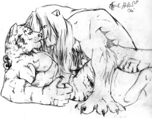 Rating: Questionable Score: 0 Tags: anthro cuddling duo e621 felid greyscale hug lion male male/male mammal monochrome muscular nude pantherine signature simple_background tiger unknown_artist unknown_artist_signature User: bunchy7s