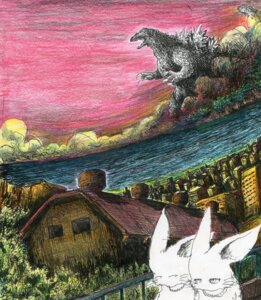 Rating: Safe Score: 0 Tags: absurd_res amazing_background ambiguous_gender city cityscape crayon_(artwork) detailed detailed_background e621 feral fisheye_lens godzilla godzilla_(series) group hi_res kaiju lagomorph landscape_dwarfing leporid macro mammal mixed_media oratnir pen_(artwork) rabbit toho toony traditional_media_(artwork) User: bunchy7s