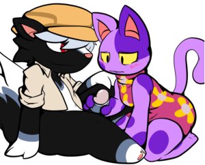 Rating: Explicit Score: 0 Tags: aintsmart animal_crossing anthro blush bob_(animal_crossing) clothing domestic_cat duo e621 erection felid feline felis flat_cap genitals handjob hat headgear headwear humanoid_genitalia humanoid_penis kicks_(animal_crossing) male male/male mammal mephitid nintendo penile penis sex simple_background skunk tail white_background User: bunchy7s