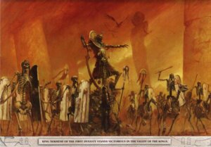 Rating: Safe Score: 0 Tags: animated_skeleton armor army banner bone circlet claws clothing e621 egyptian egyptian_clothing egyptian_headdress english_text fantasy flag group headdress headgear headwear hi_res humanoid khopesh lich magic_user male melee_weapon military mummy necromancer not_furry official_art orange_theme paul_dainton polearm priest scalemail sculpture seshed_circlet shield sickle_sword skeleton spear staff standard standard_bearer statue sword text tomb_kings_(warhammer) tomb_kings_of_khemri undead uraeus war warhammer_(franchise) warhammer_fantasy warm_colors weapon User: bunchy7s