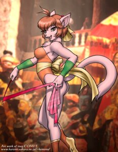 Rating: Questionable Score: 0 Tags: 2003 antenna_hair anthro bare_shoulders biped breasts brown_eyes brown_hair butt chest_tuft clawdia_dia clothed clothing domestic_cat dr_comet e621 ear_tuft felid feline felis female fighting_foodons fur gymnastics hair hi_res inner_ear_fluff leotard looking_at_viewer looking_back mammal nipple_outline open_mouth pink_body pink_fur ribbons short_hair side_boob side_view smile solo standing tail tuft User: bunchy7s