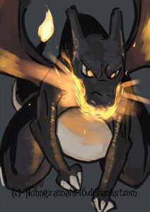 Rating: Safe Score: 0 Tags: ambiguous_gender belly black_body black_scales charizard distracting_watermark dragon e621 fire flaming_tail generation_1_pokemon grey_background grey_belly low_res membrane_(anatomy) membranous_wings mythological_creature mythological_scalie mythology nintendo pokemon pokemon_(species) scales scalie shiny_pokemon simple_background solo tail text url watermark wings yellow_eyes zyllia User: bunchy7s